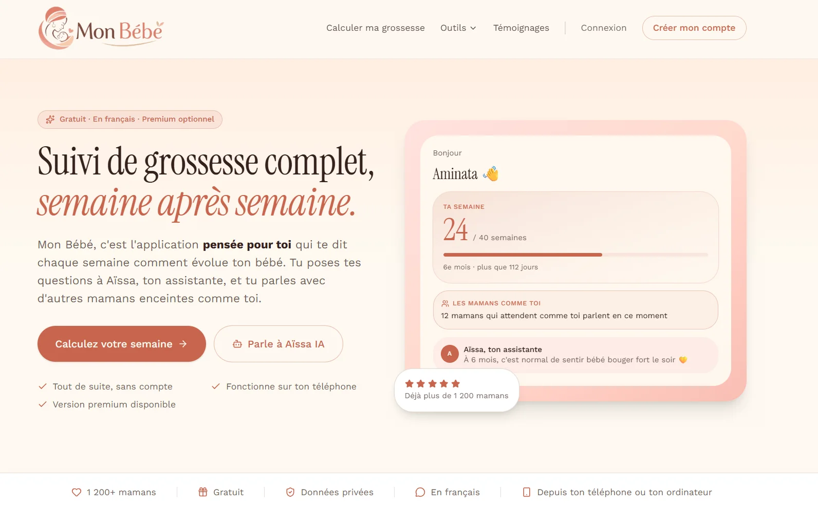 Aperçu du site Mon Bébé